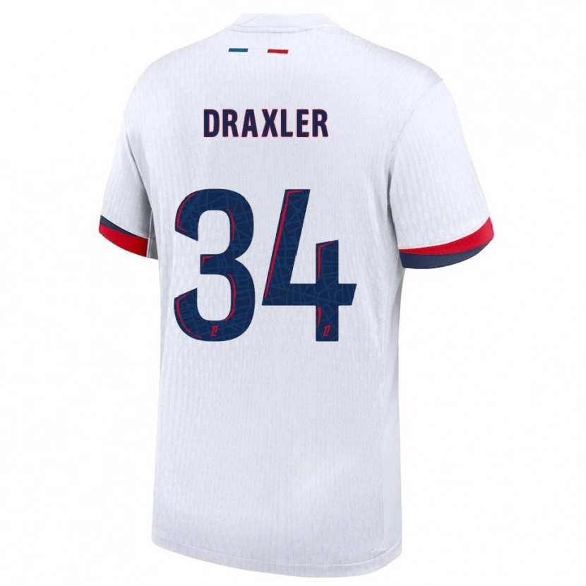 Danxen Damen Julian Draxler #34 Weiß Rot Auswärtstrikot Trikot 2025/26 T-Shirt Schweiz