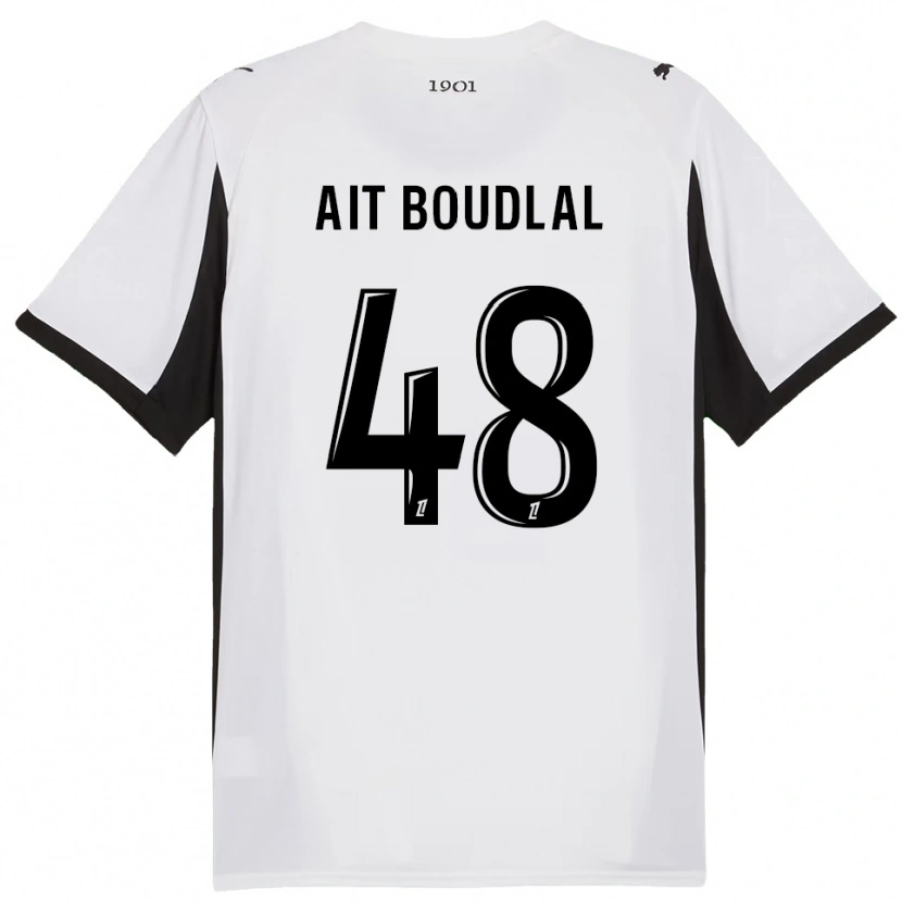 Danxen Damen Abdelhamid Ait Boudlal #48 Weiß Schwarz Auswärtstrikot Trikot 2025/26 T-Shirt Schweiz