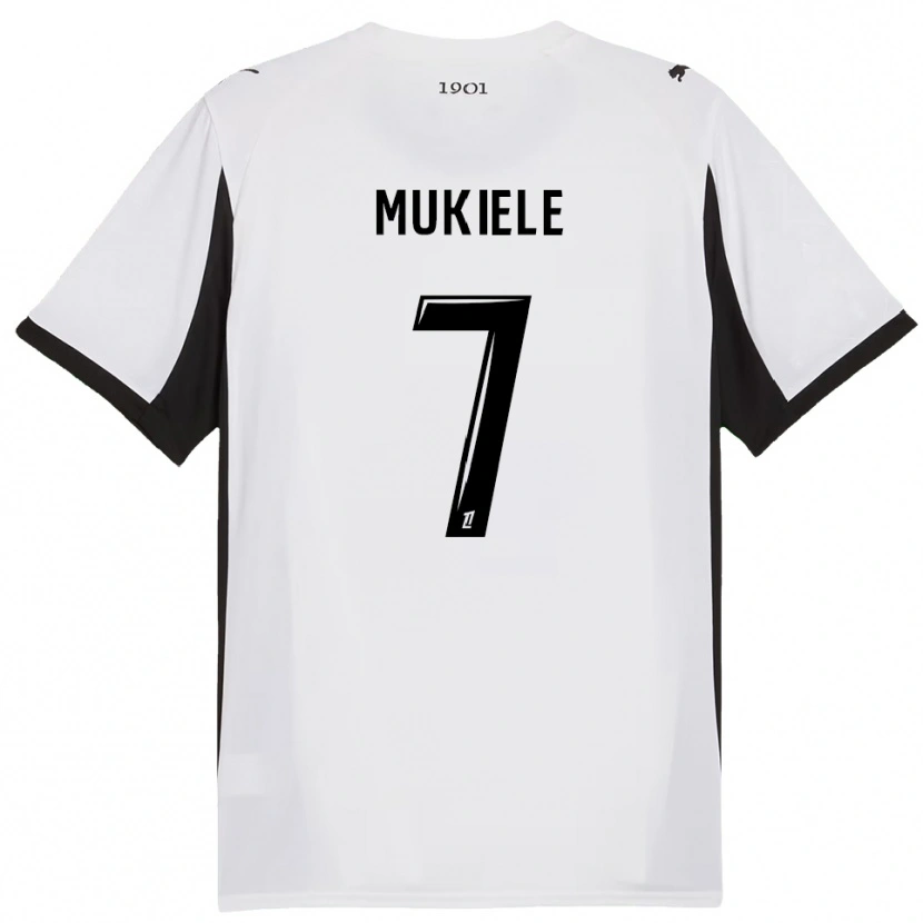 Danxen Damen Nordan Mukiele #7 Weiß Schwarz Auswärtstrikot Trikot 2025/26 T-Shirt Schweiz