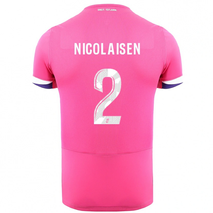 Danxen Damen Rasmus Nicolaisen #2 Rosa Weiß Auswärtstrikot Trikot 2025/26 T-Shirt Schweiz