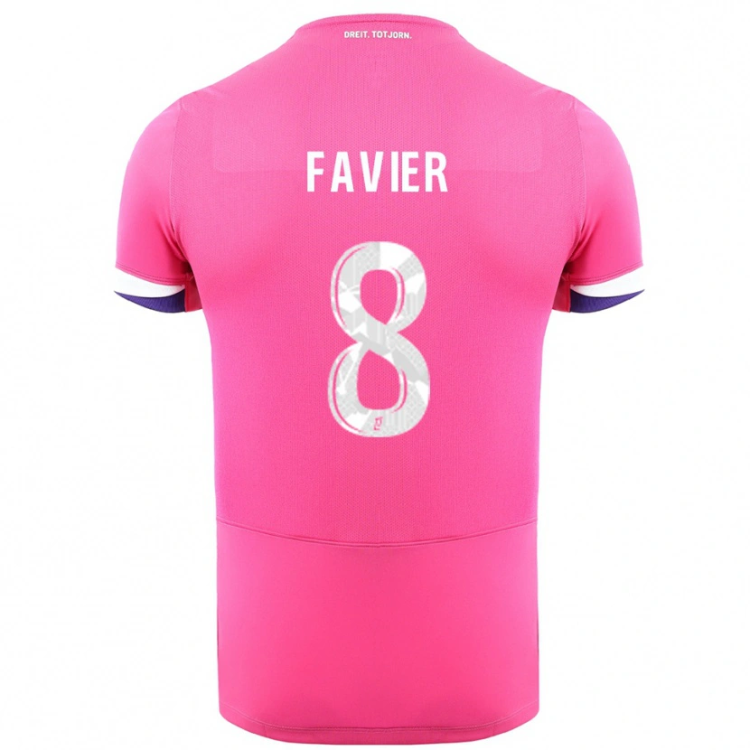 Danxen Damen Luca Favier #8 Rosa Weiß Auswärtstrikot Trikot 2025/26 T-Shirt Schweiz