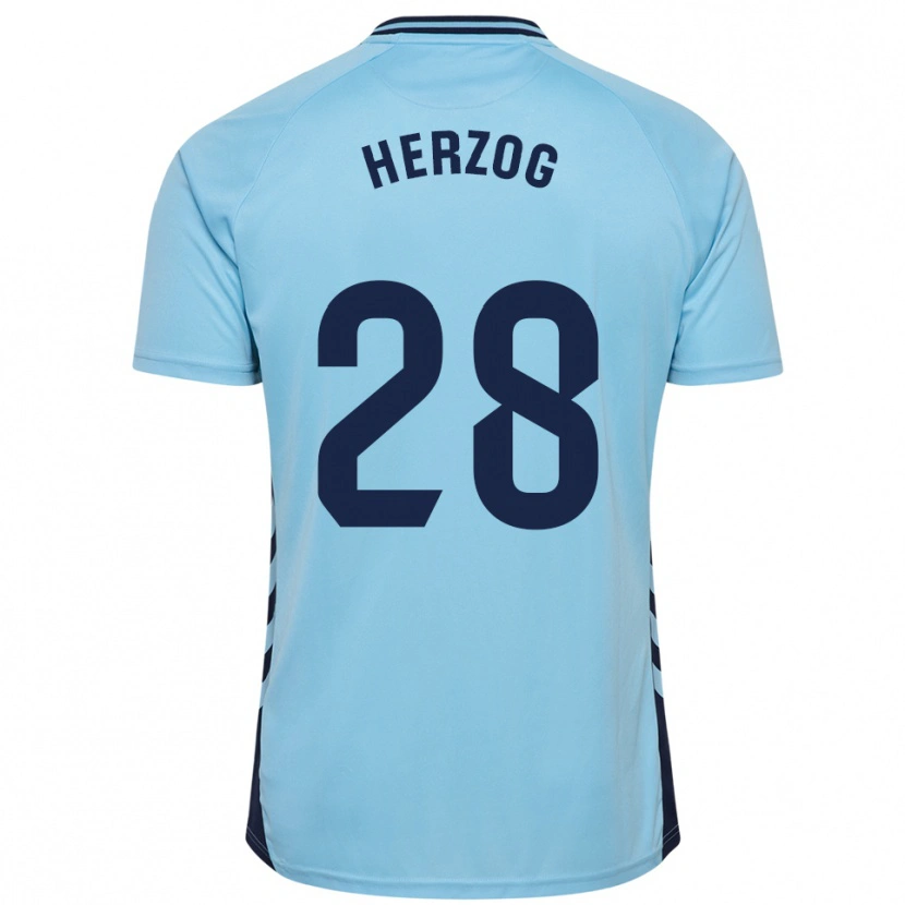 Danxen Damen Juanma Herzog #28 Himmelblau Auswärtstrikot Trikot 2025/26 T-Shirt Schweiz