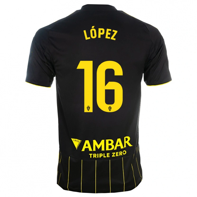 Danxen Damen Juan López #16 Schwarz Gelb Auswärtstrikot Trikot 2025/26 T-Shirt Schweiz