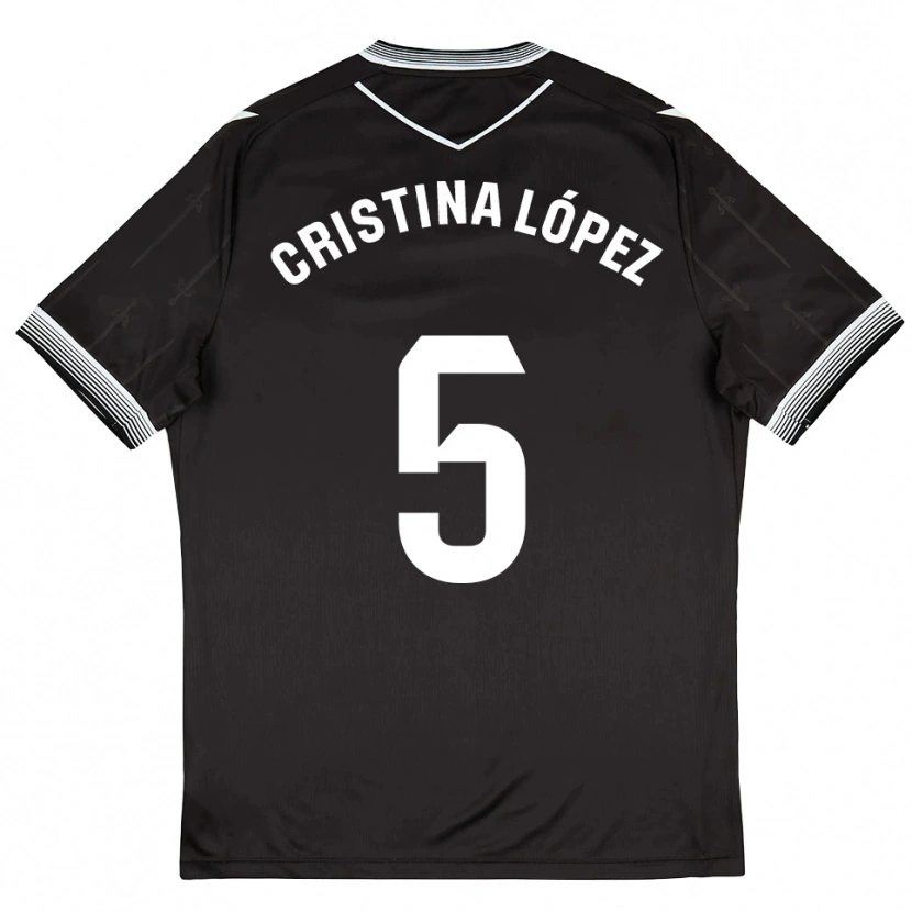 Danxen Damen Cristina López #5 Schwarz Weiß Auswärtstrikot Trikot 2025/26 T-Shirt Schweiz