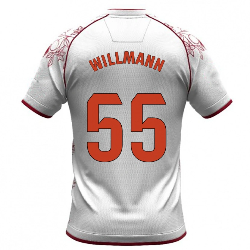 Danxen Damen Michal Willmann #55 Weiß Burgunderrot Auswärtstrikot Trikot 2025/26 T-Shirt Schweiz