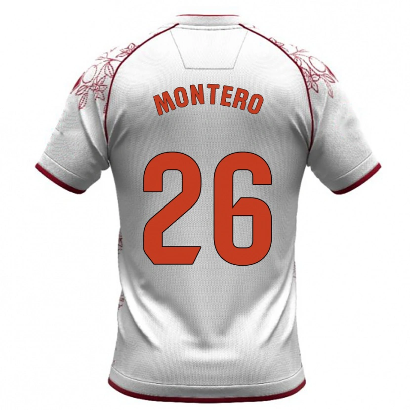 Danxen Damen Marcos Montero #26 Weiß Burgunderrot Auswärtstrikot Trikot 2025/26 T-Shirt Schweiz