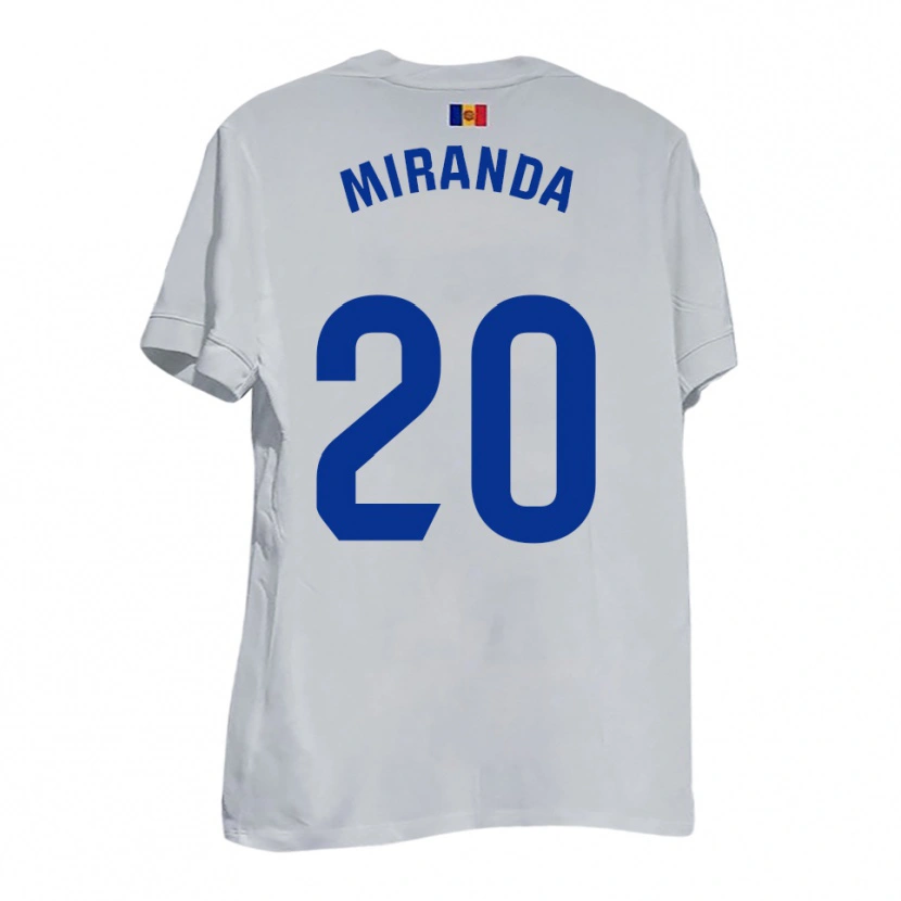 Danxen Damen Pau Miranda #20 Weiß Blau Gelb Auswärtstrikot Trikot 2025/26 T-Shirt Schweiz