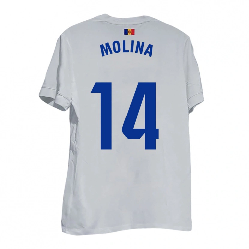 Danxen Damen Sergio Molina #14 Weiß Blau Gelb Auswärtstrikot Trikot 2025/26 T-Shirt Schweiz