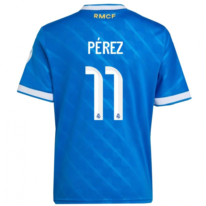 Danxen Damen Adrián Pérez #11 Blau Weiß Ausweichtrikot Trikot 2025/26 T-Shirt Schweiz