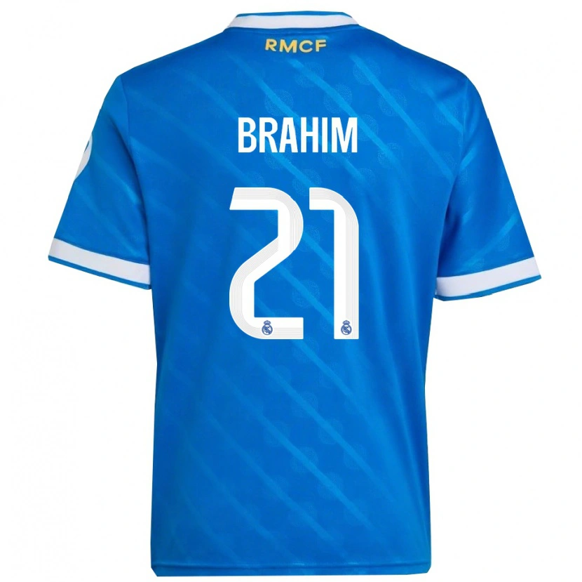 Danxen Damen Brahim Díaz #21 Blau Weiß Ausweichtrikot Trikot 2025/26 T-Shirt Schweiz