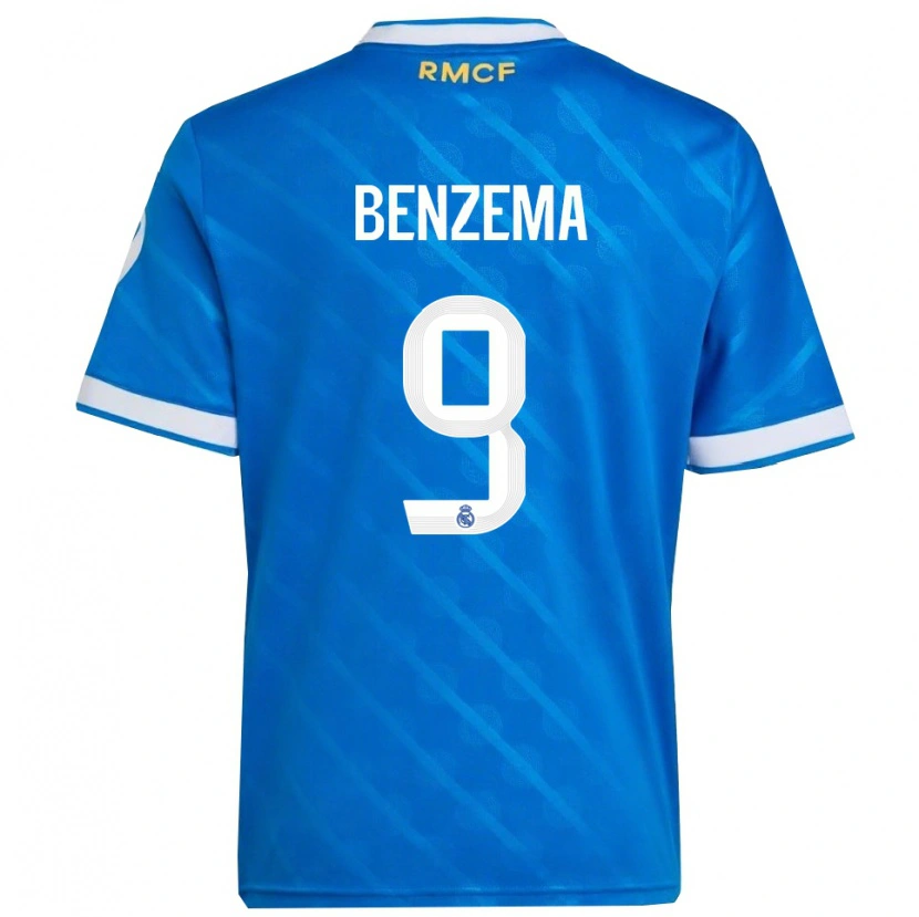Danxen Damen Karim Benzema #9 Blau Weiß Ausweichtrikot Trikot 2025/26 T-Shirt Schweiz