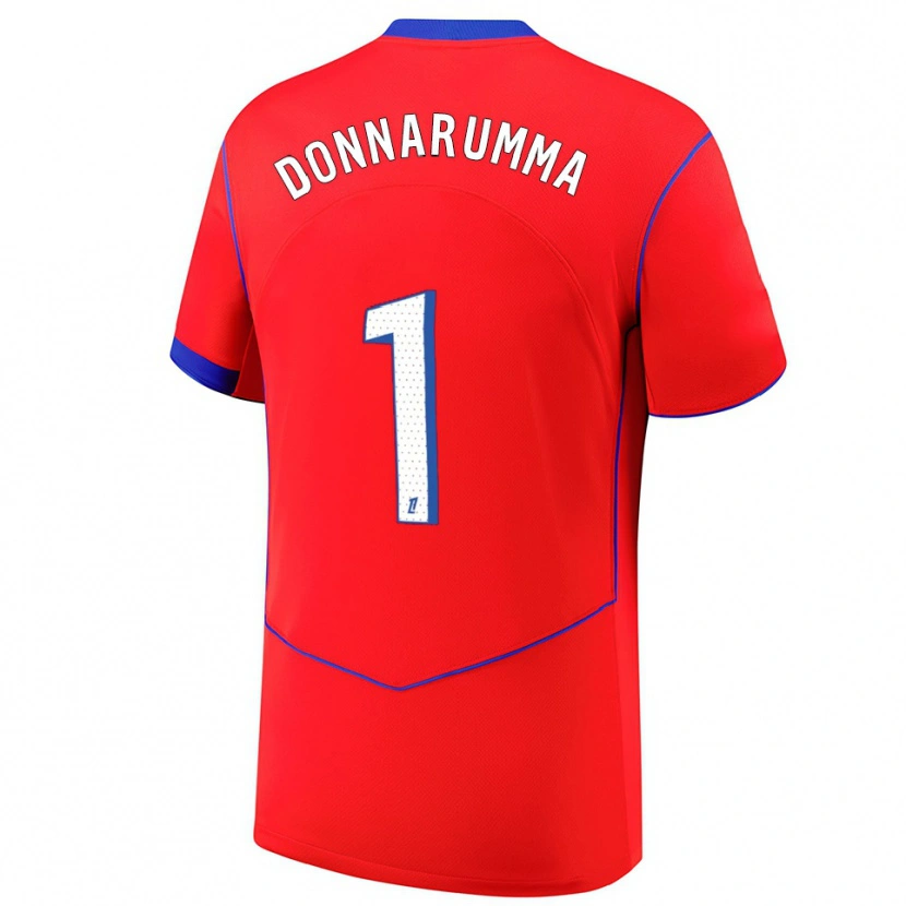 Danxen Damen Gianluigi Donnarumma #1 Rot Blau Weiß Ausweichtrikot Trikot 2025/26 T-Shirt Schweiz