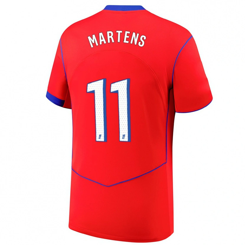 Danxen Damen Lieke Martens #11 Rot Blau Weiß Ausweichtrikot Trikot 2025/26 T-Shirt Schweiz