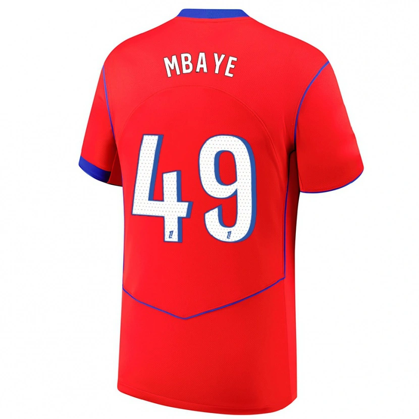 Danxen Damen Ibrahim Mbaye #49 Rot Blau Weiß Ausweichtrikot Trikot 2025/26 T-Shirt Schweiz