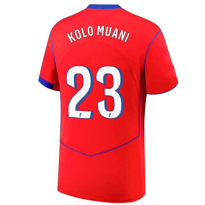 Danxen Damen Randal Kolo Muani #23 Rot Blau Weiß Ausweichtrikot Trikot 2025/26 T-Shirt Schweiz