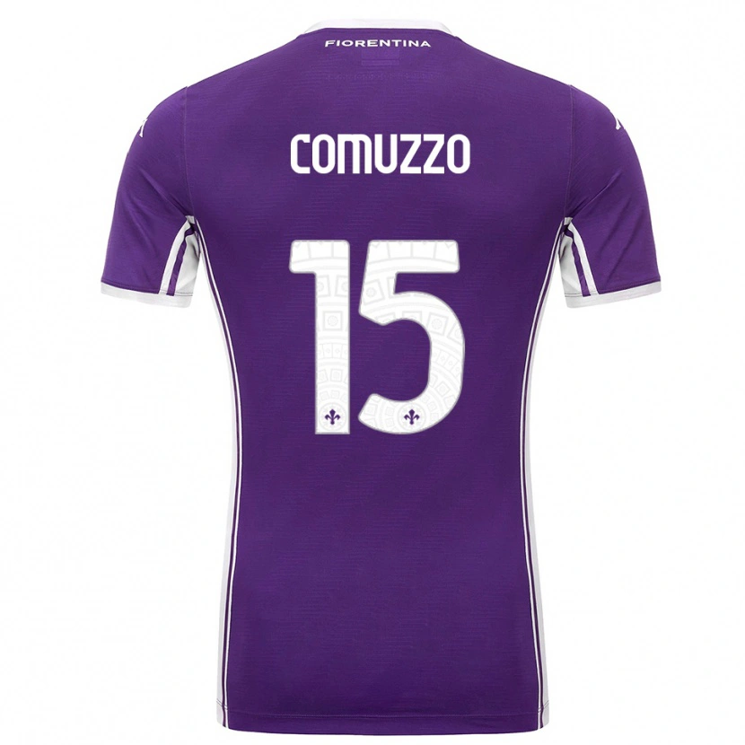Danxen Kinder Pietro Comuzzo #15 Lila Weiß Heimtrikot Trikot 2025/26 T-Shirt Schweiz