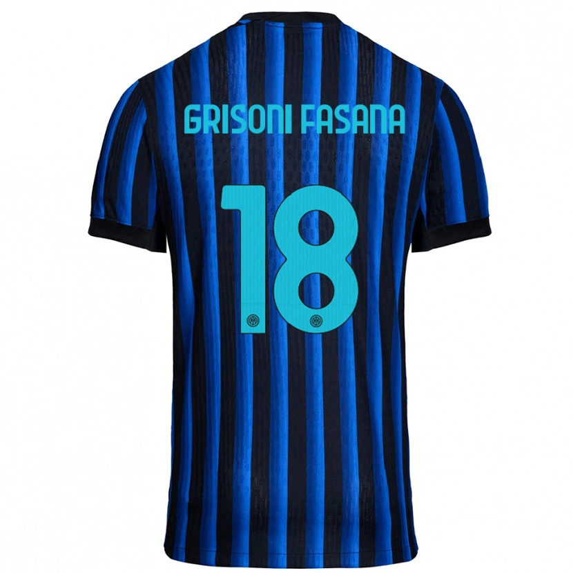 Danxen Kinder Marco Grisoni Fasana #18 Schwarz Blau Heimtrikot Trikot 2025/26 T-Shirt Schweiz
