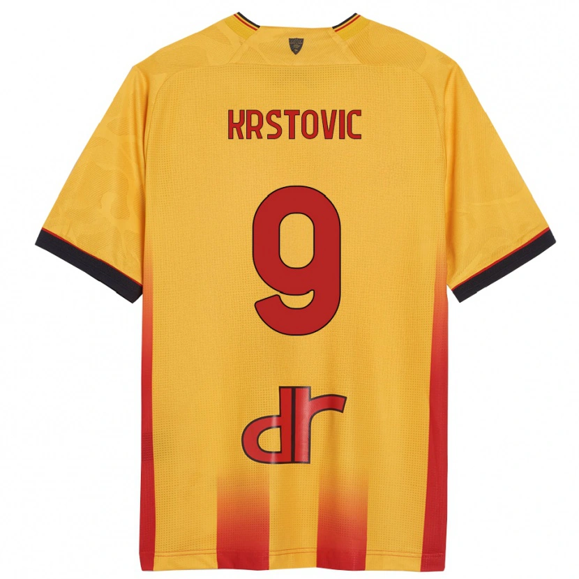 Danxen Kinder Nikola Krstović #9 Gelb Orange Heimtrikot Trikot 2025/26 T-Shirt Schweiz