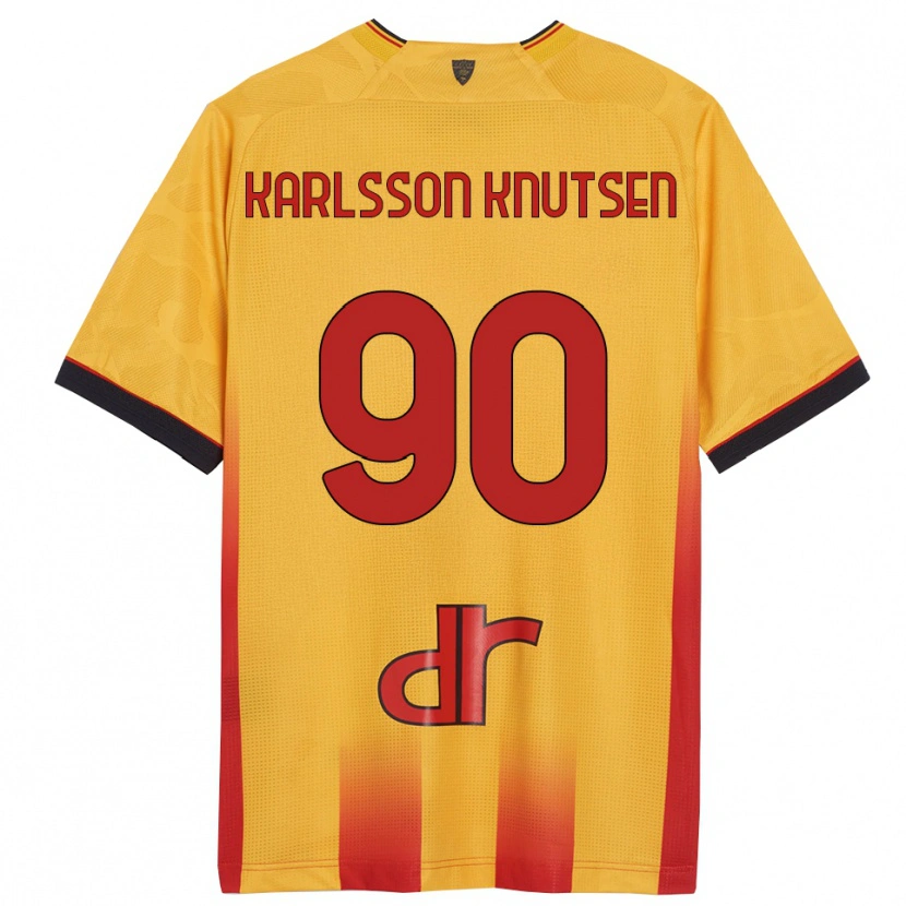 Danxen Kinder Storm Karlsson Knutsen #90 Gelb Orange Heimtrikot Trikot 2025/26 T-Shirt Schweiz