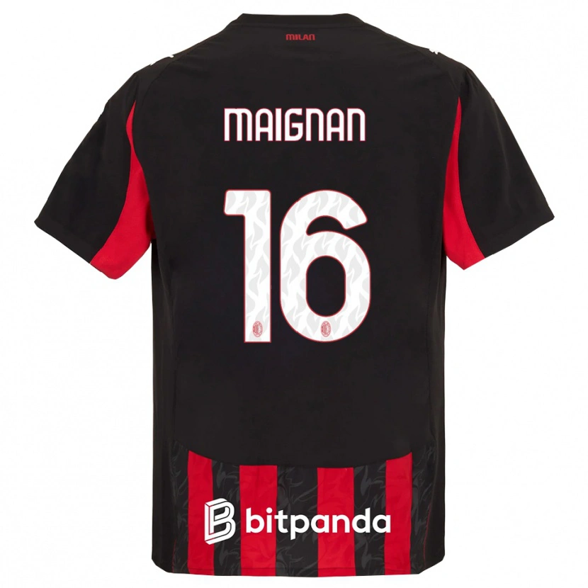 Danxen Kinder Mike Maignan #16 Rot Schwarz Heimtrikot Trikot 2025/26 T-Shirt Schweiz