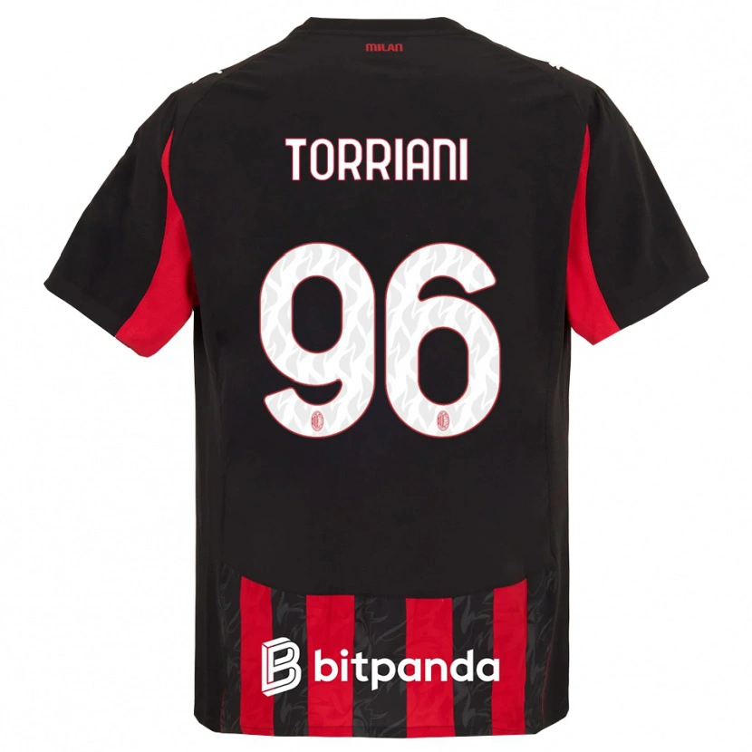 Danxen Kinder Lorenzo Torriani #96 Rot Schwarz Heimtrikot Trikot 2025/26 T-Shirt Schweiz