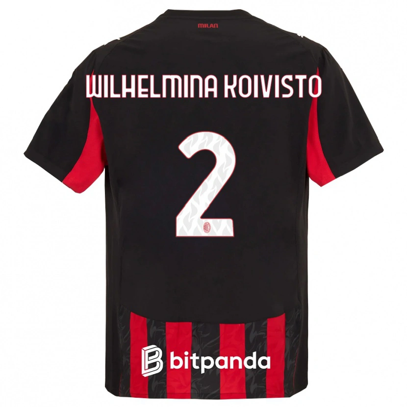 Danxen Kinder Emma Wilhelmina Koivisto #2 Rot Schwarz Heimtrikot Trikot 2025/26 T-Shirt Schweiz
