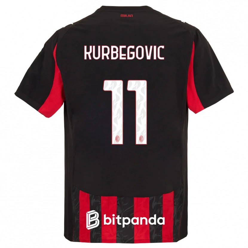 Danxen Kinder Dino Kurbegovic #11 Rot Schwarz Heimtrikot Trikot 2025/26 T-Shirt Schweiz