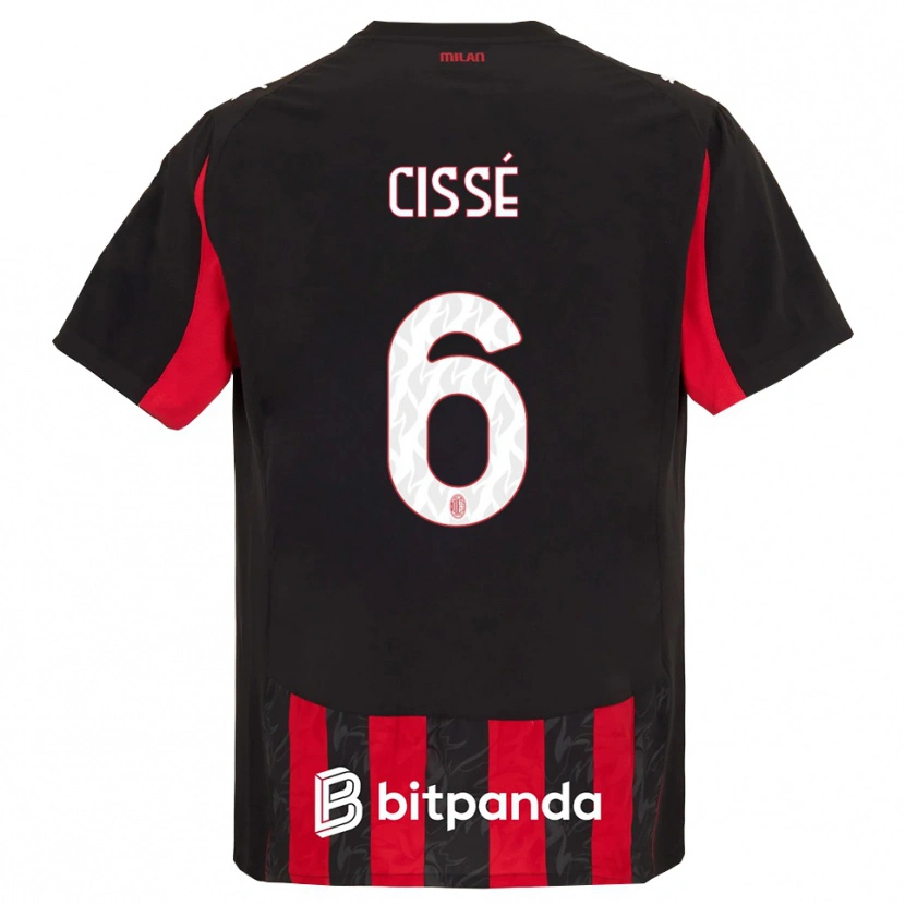 Danxen Kinder Maiga-Hamadoun Cissé #6 Rot Schwarz Heimtrikot Trikot 2025/26 T-Shirt Schweiz
