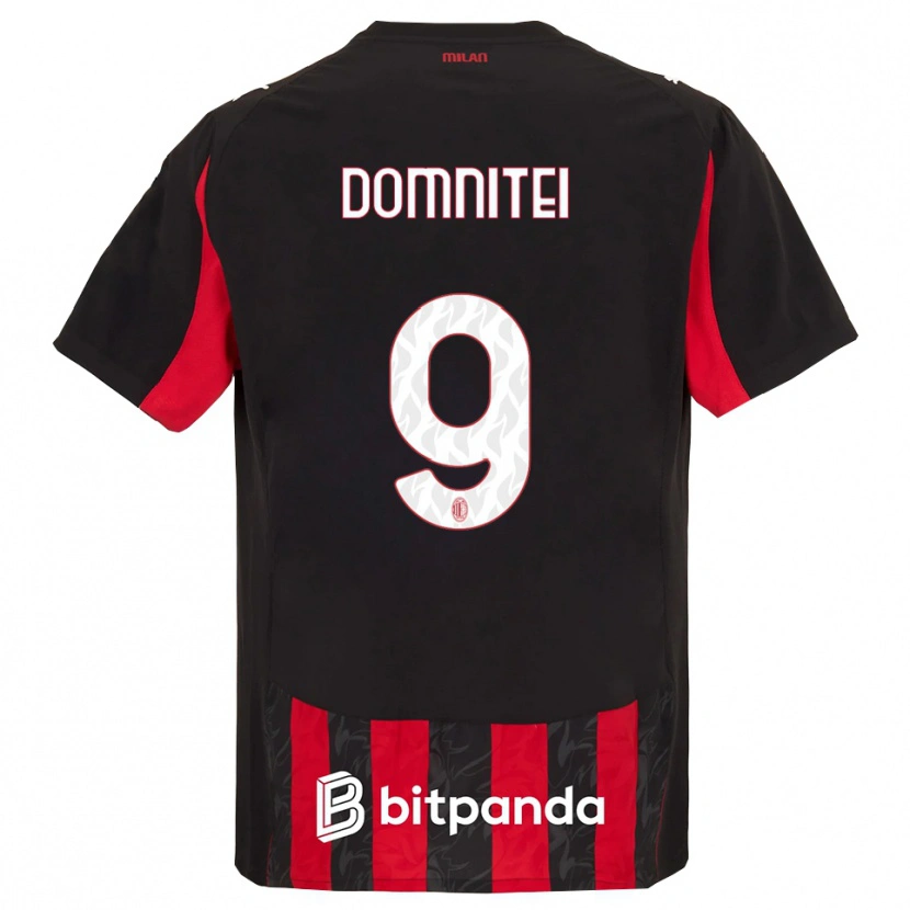 Danxen Kinder Francesco Domniței #9 Rot Schwarz Heimtrikot Trikot 2025/26 T-Shirt Schweiz