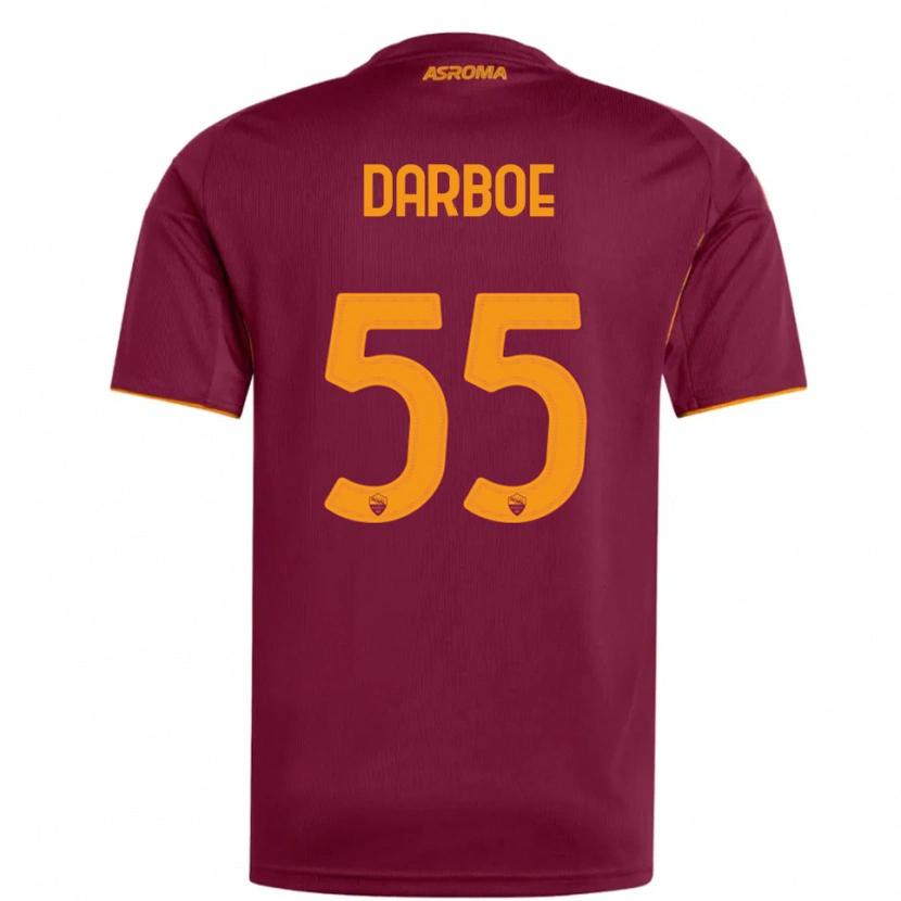 Danxen Kinder Ebrima Darboe #55 Burgunderrot Orange Heimtrikot Trikot 2025/26 T-Shirt Schweiz