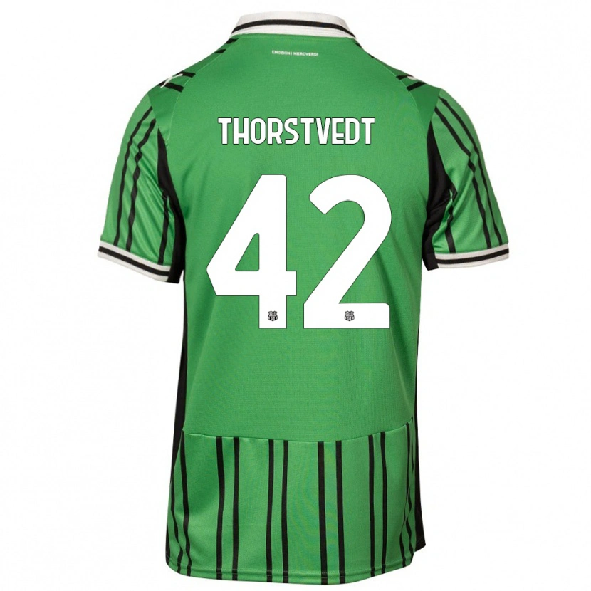 Danxen Kinder Kristian Thorstvedt #42 Grün Schwarz Heimtrikot Trikot 2025/26 T-Shirt Schweiz