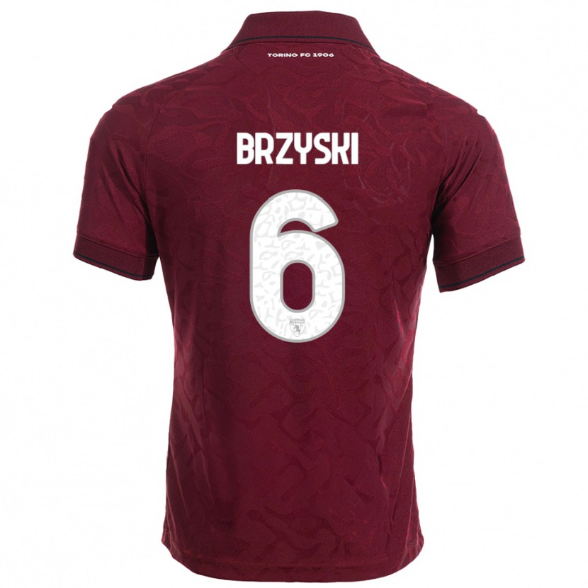 Danxen Kinder Igor Brzyski #6 Burgunderrot Weiß Heimtrikot Trikot 2025/26 T-Shirt Schweiz
