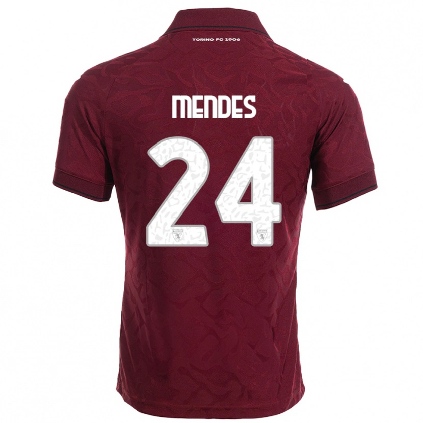 Danxen Kinder Rodrigo Mendes #24 Burgunderrot Weiß Heimtrikot Trikot 2025/26 T-Shirt Schweiz