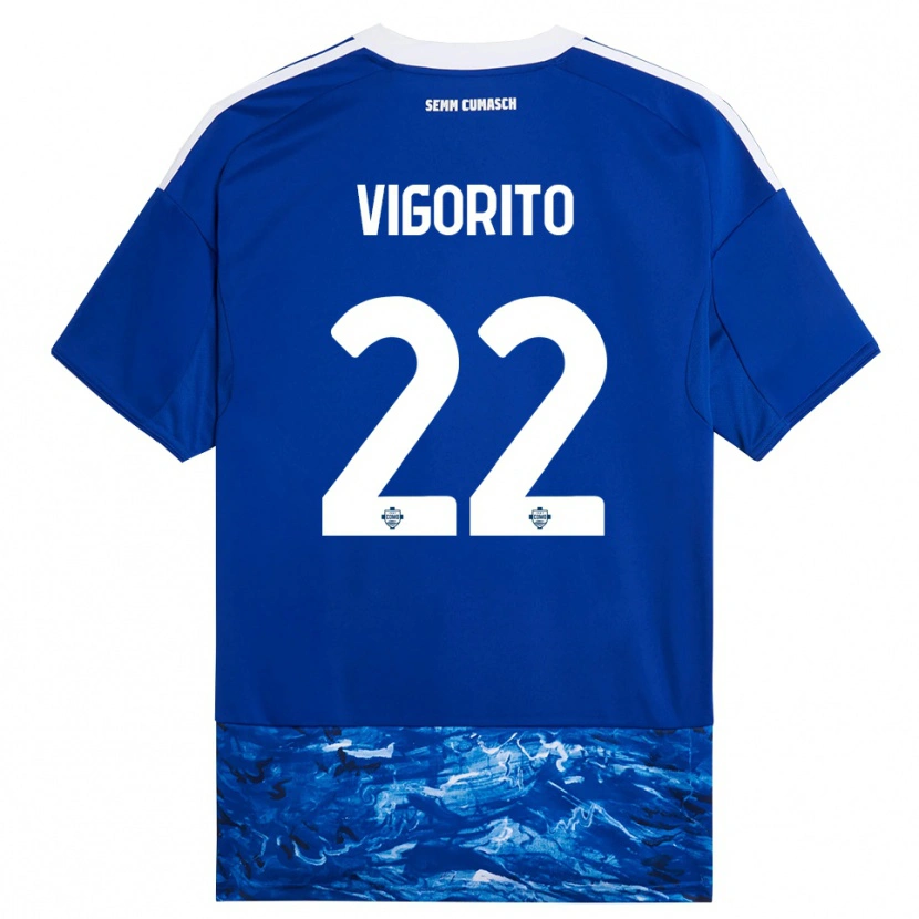 Danxen Kinder Mauro Vigorito #22 Blau Weiß Heimtrikot Trikot 2025/26 T-Shirt Schweiz