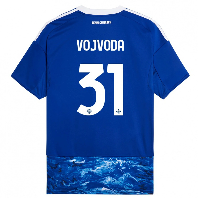 Danxen Kinder Mërgim Vojvoda #31 Blau Weiß Heimtrikot Trikot 2025/26 T-Shirt Schweiz