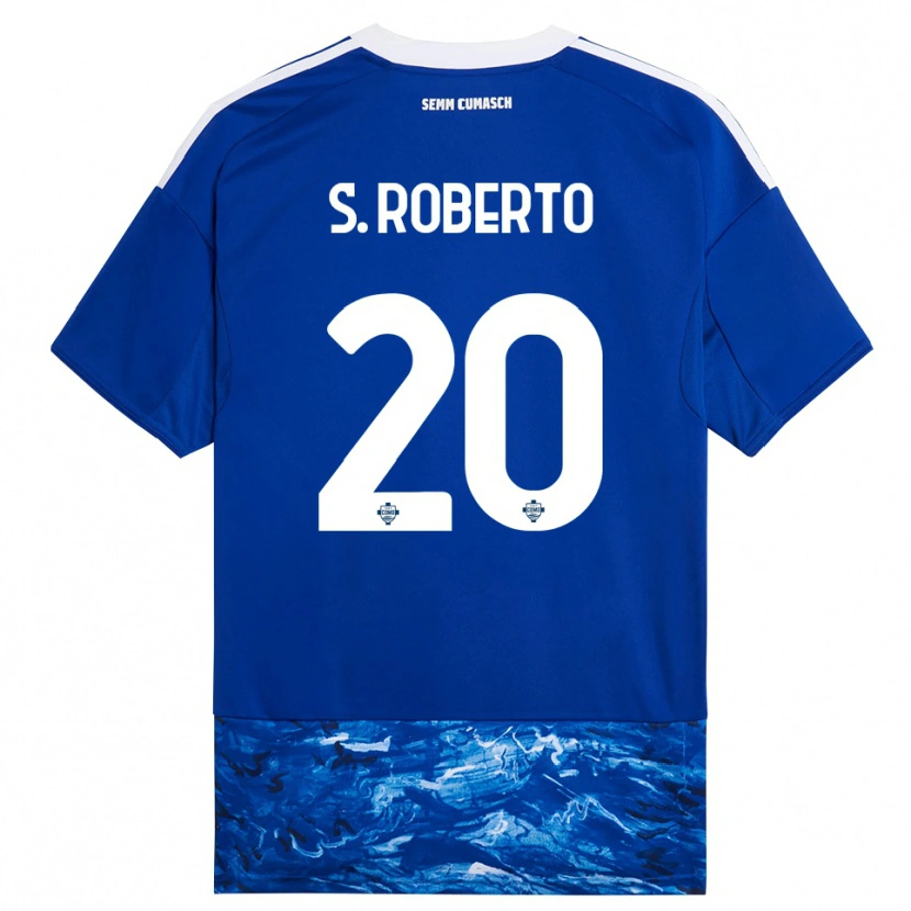 Danxen Kinder Sergi Roberto #20 Blau Weiß Heimtrikot Trikot 2025/26 T-Shirt Schweiz