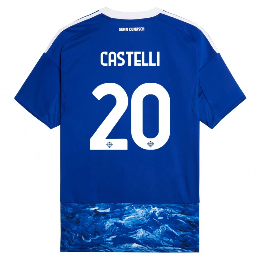 Danxen Kinder Matteo Castelli #20 Blau Weiß Heimtrikot Trikot 2025/26 T-Shirt Schweiz