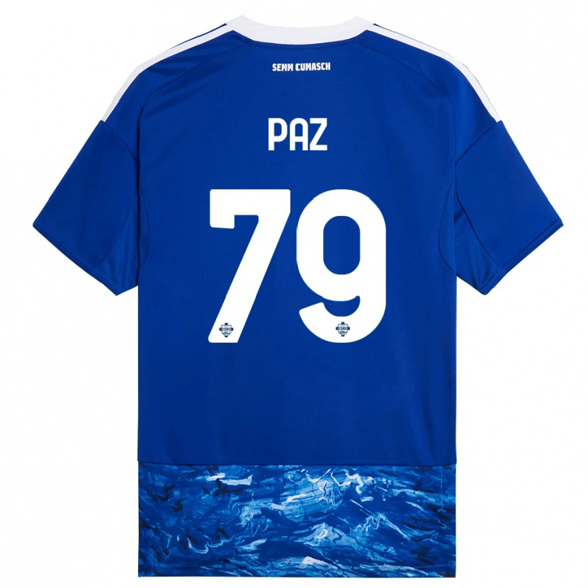 Danxen Kinder Nico Paz #79 Blau Weiß Heimtrikot Trikot 2025/26 T-Shirt Schweiz