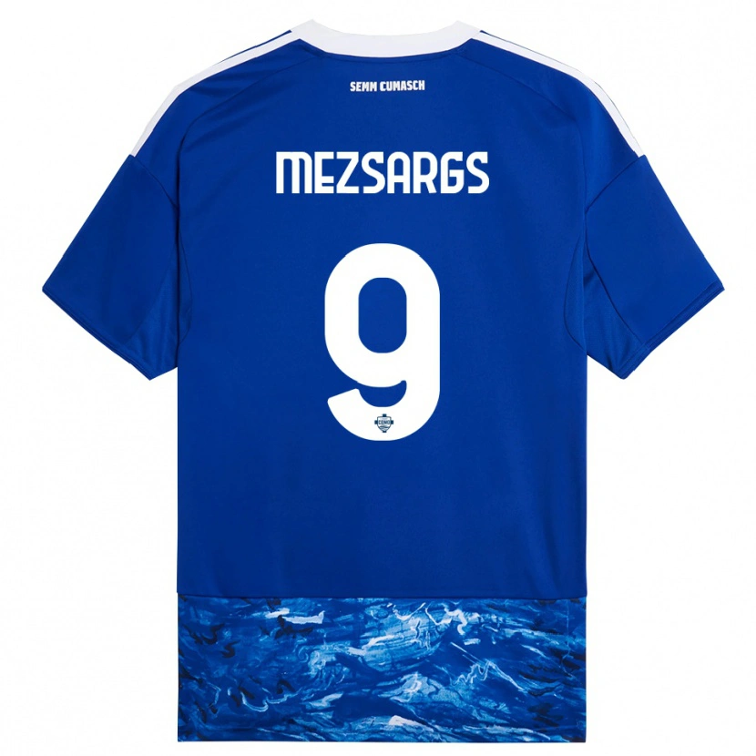 Danxen Kinder Kristians Mezsargs #9 Blau Weiß Heimtrikot Trikot 2025/26 T-Shirt Schweiz
