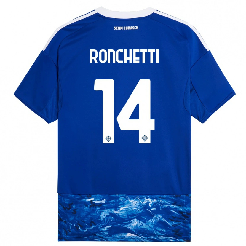 Danxen Kinder Fabio Ronchetti #14 Blau Weiß Heimtrikot Trikot 2025/26 T-Shirt Schweiz