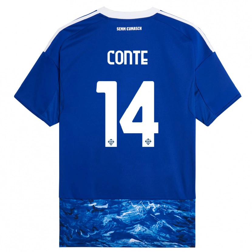 Danxen Kinder Federico Conte #14 Blau Weiß Heimtrikot Trikot 2025/26 T-Shirt Schweiz