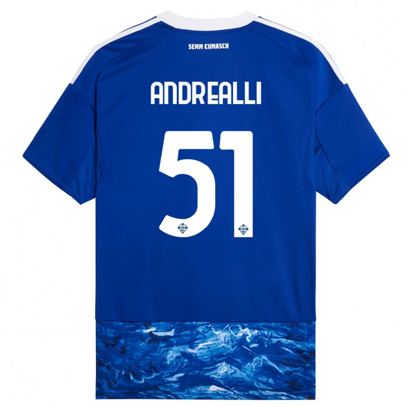 Danxen Kinder Francesco Andrealli #51 Blau Weiß Heimtrikot Trikot 2025/26 T-Shirt Schweiz