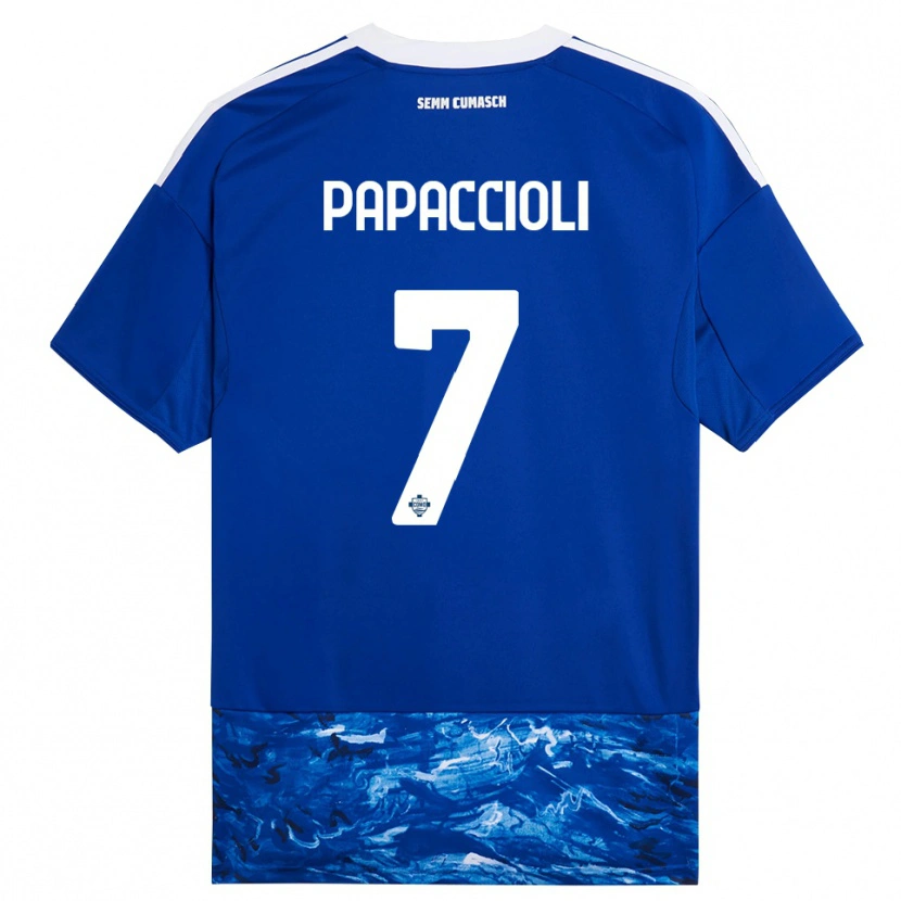 Danxen Kinder Matteo Papaccioli #7 Blau Weiß Heimtrikot Trikot 2025/26 T-Shirt Schweiz