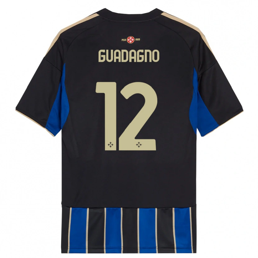 Danxen Kinder Johan Guadagno #12 Schwarz Blau Heimtrikot Trikot 2025/26 T-Shirt Schweiz