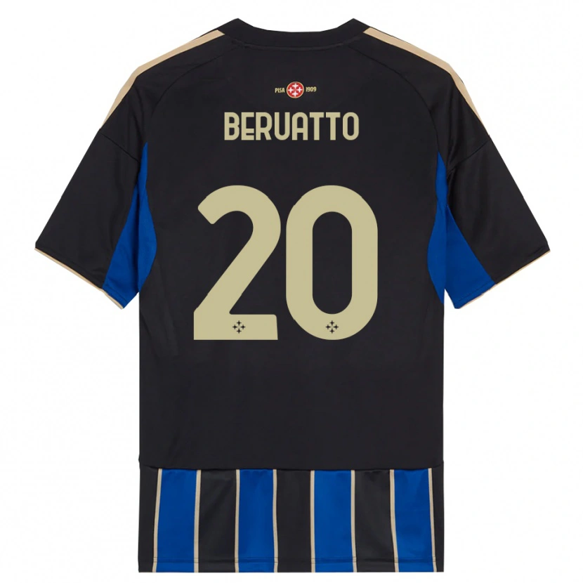 Danxen Kinder Pietro Beruatto #20 Schwarz Blau Heimtrikot Trikot 2025/26 T-Shirt Schweiz