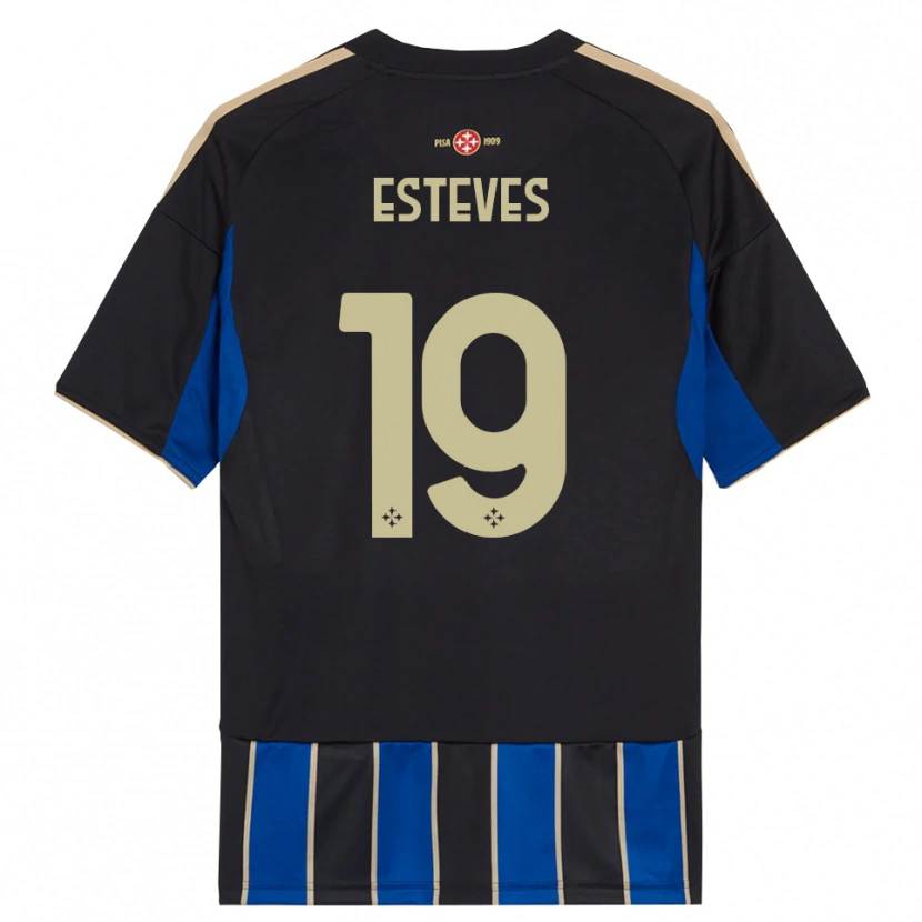 Danxen Kinder Tomás Esteves #19 Schwarz Blau Heimtrikot Trikot 2025/26 T-Shirt Schweiz