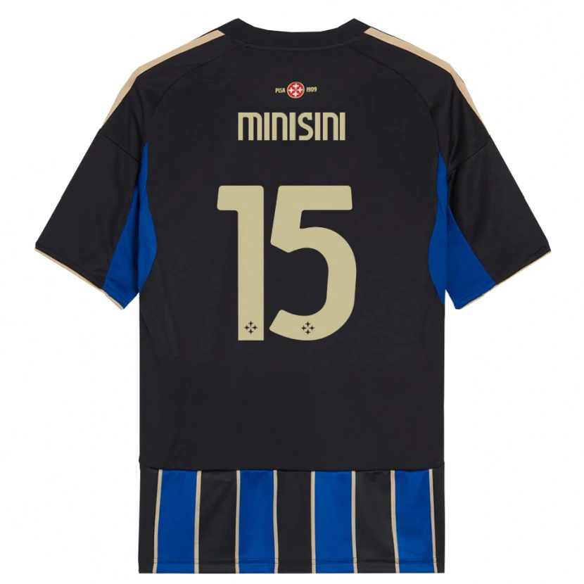 Danxen Kinder Niccolò Minisini #15 Schwarz Blau Heimtrikot Trikot 2025/26 T-Shirt Schweiz