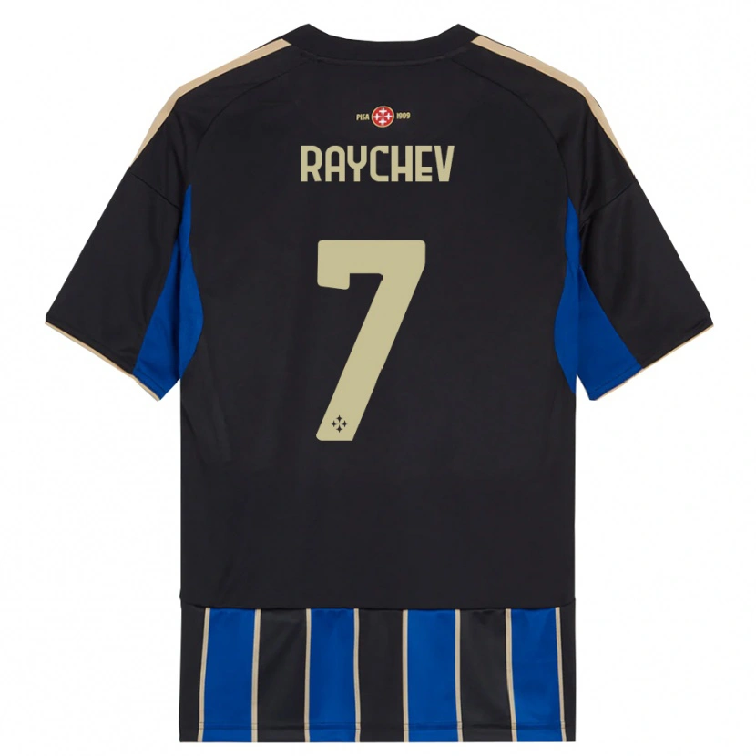 Danxen Kinder Adrian Raychev #7 Schwarz Blau Heimtrikot Trikot 2025/26 T-Shirt Schweiz