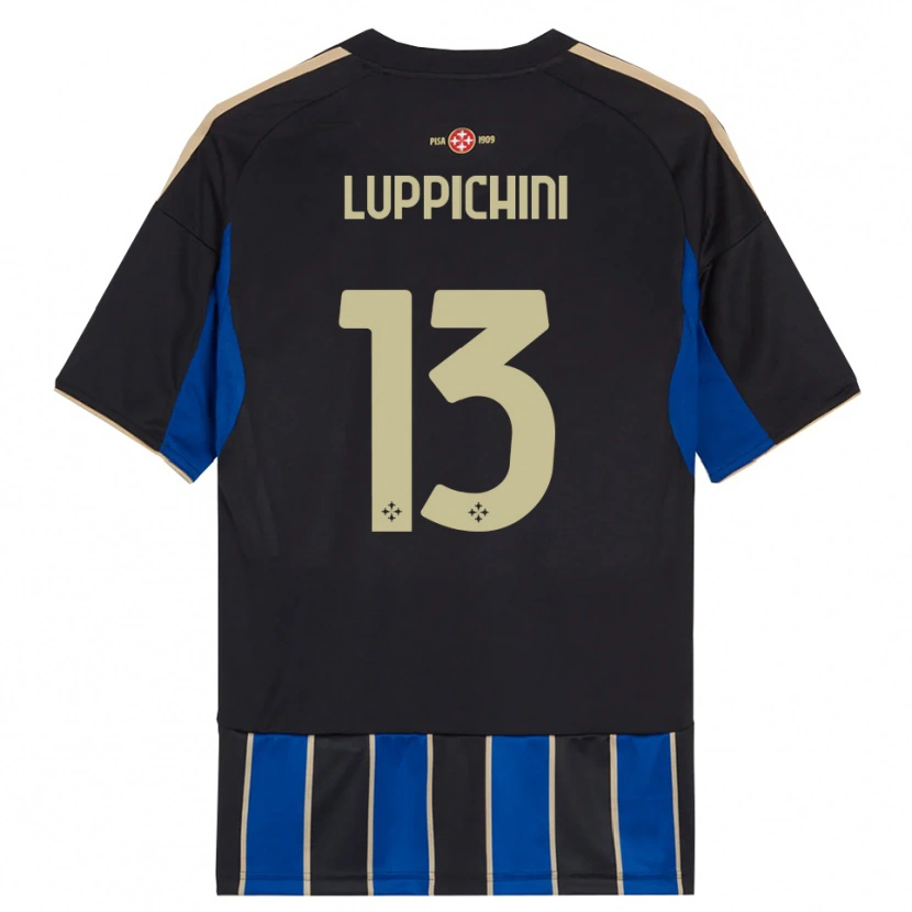 Danxen Kinder Matteo Luppichini #13 Schwarz Blau Heimtrikot Trikot 2025/26 T-Shirt Schweiz