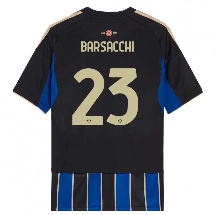 Danxen Kinder Cristian Barsacchi #23 Schwarz Blau Heimtrikot Trikot 2025/26 T-Shirt Schweiz